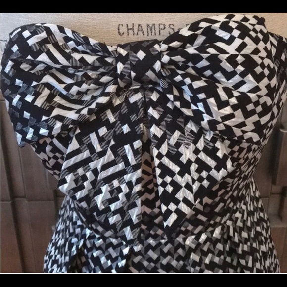 Anthropologie Eva Franco Strapless Dress Metallic - Picture 4 of 7